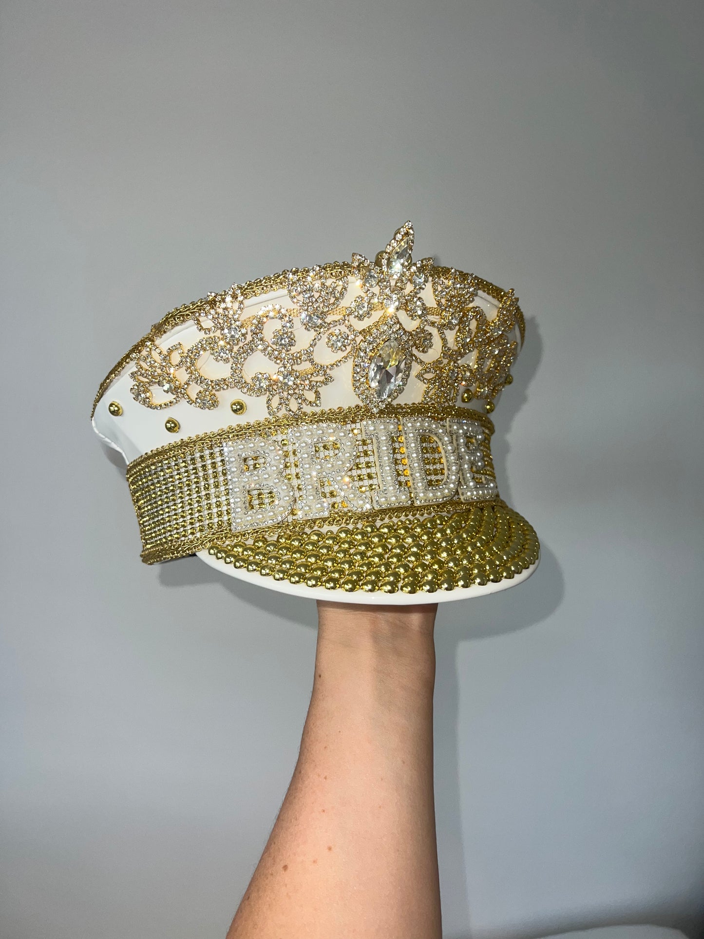 Gold Captain's Bride Hat – Stylish Gold Bride Hat | By Han