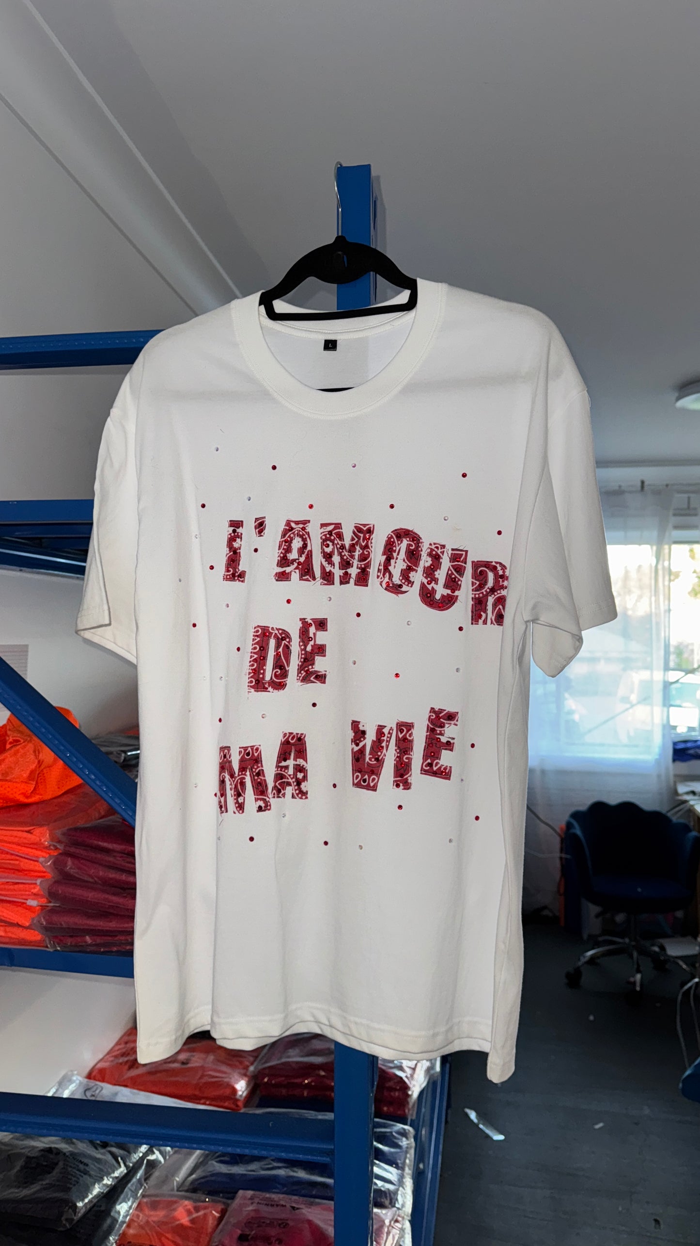  L'AMOUR DE MA VIE T-Shirt - Stylish Rhinestone Tee | By Han