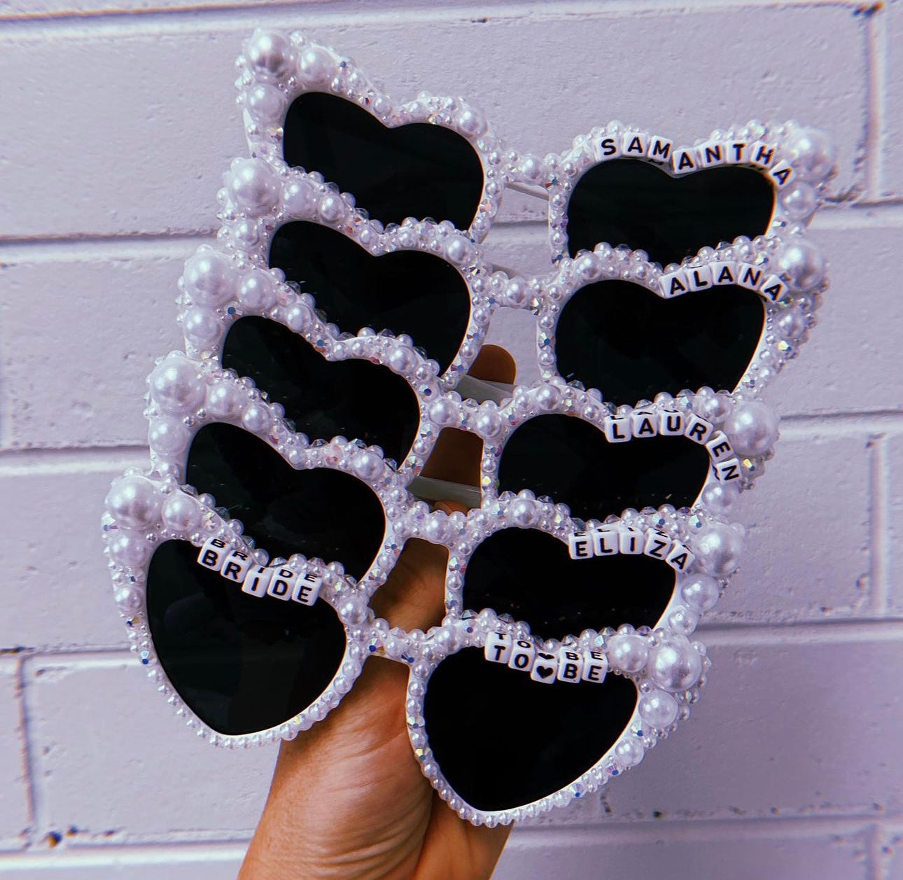 Heart-Shaped Rhinestone Sunglasses | By Han