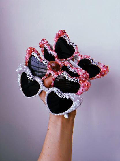 Heart-Shaped Rhinestone Sunglasses | By Han